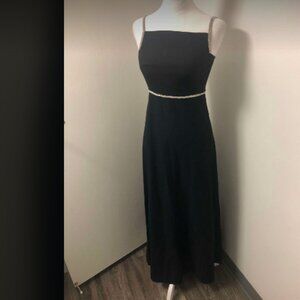 Vintage 1960s Diamante Empire Waist Maxi Dress Gown